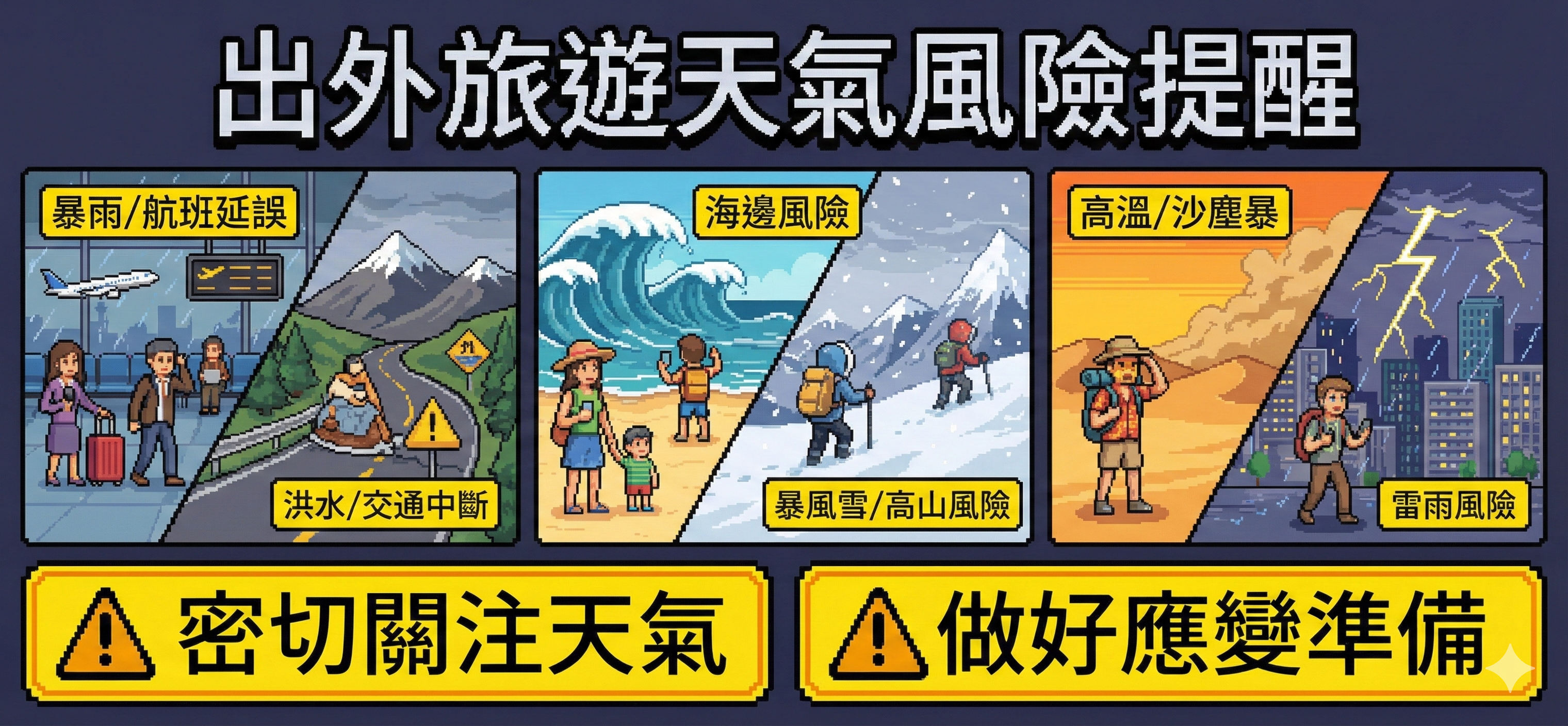 出外旅遊注意天氣